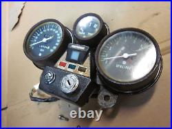 1974 1975 1976 Suzuki GT750 Gauges Speedo Tach Clocks Temp Complete Set with Lock