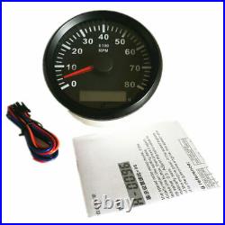 2 Gauge Set 85MM GPS Speedo 120MPH Car Odometer Pulse Signal Tacho RPM8000 Black