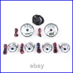 52mm 6 Gauges Set Speedo Tacho Fuel Oil Pressure Volt Water Temp Vehicles Boats