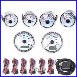 52mm 6 Gauges Set Speedo Tacho Fuel Oil Pressure Volt Water Temp Vehicles Boats