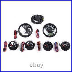 6 Gauge Set 5.2cm For Speedo Tacho Fuel Level Gauge Oil Pressure Volt Water Temp