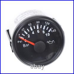 6 Gauge Set 5.2cm For Speedo Tacho Fuel Level Gauge Oil Pressure Volt Water Temp