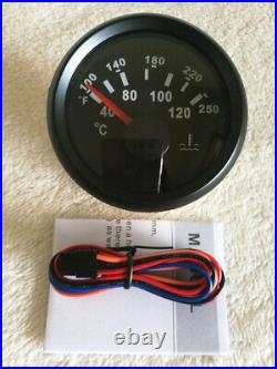 6 Gauge Set 85MM GPS Speedo Tacho Fuel Level Water Temp Volts Oil Pressure Black