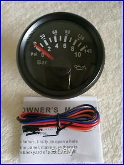 6 Gauge Set 85MM GPS Speedo Tacho Fuel Level Water Temp Volts Oil Pressure Black