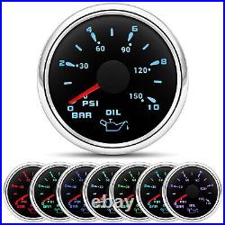 6 Gauge Set 85mm GPS Speedo 0-60MPH Tacho & 52mm Fuel Water Temp Volt Oil Press