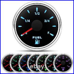 6 Gauge Set 85mm GPS Speedo 0-60MPH Tacho & 52mm Fuel Water Temp Volt Oil Press