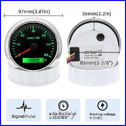 6 Gauge Set 85mm GPS Speedo 0-60MPH Tacho & 52mm Fuel Water Temp Volt Oil Press