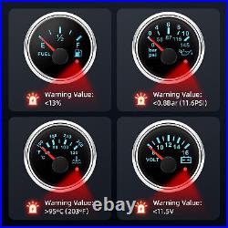 6 Gauge Set 85mm GPS Speedo 80MPH&Tachometer/Fuel/Oil/Temp/Volt Gauge WithSensor