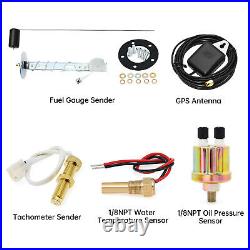 6 Gauge Set 85mm GPS Speedo 80MPH&Tachometer/Fuel/Oil/Temp/Volt Gauge WithSensor