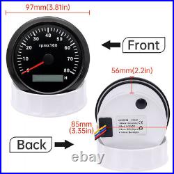 6 Gauge Set 85mm GPS Speedo Tacho & 52mm Fuel Level Water Temp Oil Pressure Volt