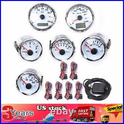 6 Gauge Set Speedo 8000RPM Tacho/ Fuel Volt Meter Oil pressure Temp fit Car Boat