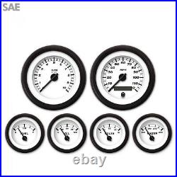 6 Gauge Set Speedo Tacho Oil Temp Fuel Volt Black/BLK DIY Kit LED 043-WC SAE LSX