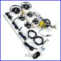 6 Gauge Set Speedo Tacho Oil Temp Fuel Volt Black/BLK DIY Kit LED 043-WC SAE LSX