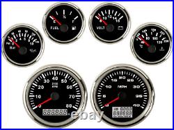 6 Gauge Set With Senders 40MPH Odo Trip Speedo Tacho Fuel Volt Oil Pressure Temp