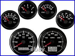 6 Gauge Set With Senders 40MPH Odo Trip Speedo Tacho Fuel Volt Oil Pressure Temp