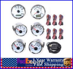 6 Gauge Set stainless steel plate LCD display Gauges Set, Speedo, Tacho, Oil, Temp