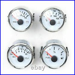 6 Gauge Set stainless steel plate LCD display Gauges Set, Speedo, Tacho, Oil, Temp