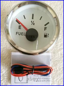 6 Gauge Set with Sender GPS 80MPH Speedo Tacho Fuel Temp Volt Oil Pressure White