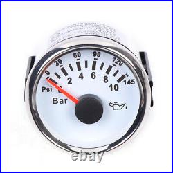 6 Gauge Set with Senders 120MPH Speedo Tacho Fuel Temp Volts Oil White USA STOCK