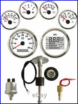 6 Gauge Set with Senders GPS Speedo MPH KM/H Odo Trip Tacho Fuel Volts Oil Temp