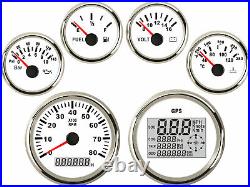 6 Gauge Set with Senders GPS Speedo MPH KM/H Odo Trip Tacho Fuel Volts Oil Temp