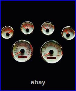 6 Gauge set with senders, Speedo, Tacho, Oil, Temp, Fuel, Volt, WithWithR