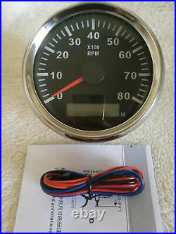 6 gauge set with senders black speedo 0-120MPH tacho fuel volt Oil pressure temp