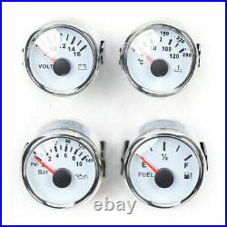 6 Gauges Set Speedo Tacho Fuel Oil Pressure Volt Water Temp 52mm Vehicles Boats