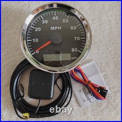 6 gauge set 80mph GPS speedo tachometer fuel water temp volts oil pressure black