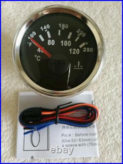 6 gauge set 85mm GPS 200kph speedo tacho fuel level temp volt oil pressure black
