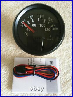 6 gauge set mph km/h knots speedo tacho fuel temp volts oil pressure black 9-32V