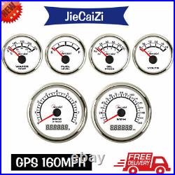 6 gauge set with sender 160mph gps speedo tachometer oil temp fuel volt blue led