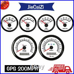 6 gauge set with senders 200mph speedo tacho oil temp fuel volts for car marine
