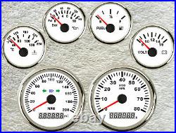 6 gauge set with senders 85mm 0-200mph speedo tacho fuel temp volts oil pressure