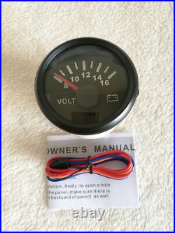 6 gauge set with senders speedo 40mph 30knots cog tacho fuel temp volt oil black