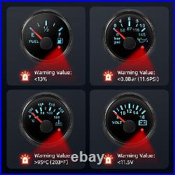 85MM Black GPS Speedo 80MPH Tacho 8000RPM&52MM Fuel/Oil/Temp/Volt With Sensor