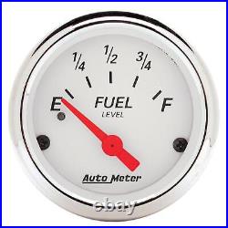 Auto Meter 1300 Arctic White 5 Piece Gauge Kit with Speedo Temp Oil Fuel & Volts