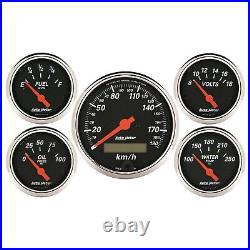 Auto Meter 1421-M Designer Black 5 Gauge Kit Speedo/Oil/Water/Volt/Fuel