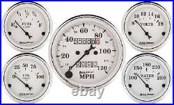 Auto Meter Old Tyme White Gauge Kit Mech Speedo