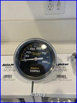 Auto Meter Pro-Comp Carbon Marine Gauge Set Speedo, Fuel X2, Oil, Volts, Water