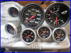 Auto Meter Pro/ Sportcomp gauge 7pc Lot. Speedo, Tack, Fuelx2, Tran, Water, Oil