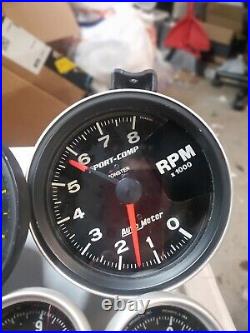 Auto Meter Pro/ Sportcomp gauge 7pc Lot. Speedo, Tack, Fuelx2, Tran, Water, Oil