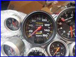 Auto Meter Pro/ Sportcomp gauge 7pc Lot. Speedo, Tack, Fuelx2, Tran, Water, Oil