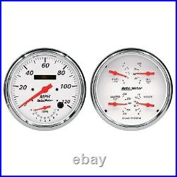 AutoMeter 1352 Arctic White 5 Gauge Set Fuel/Oil/Speedo/Volt/Water