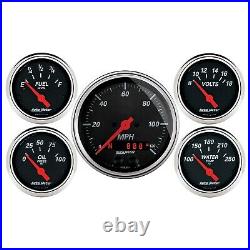 AutoMeter 1450 Designer Black 5 Gauge Set Fuel/Oil/Speedo/Volt/Water