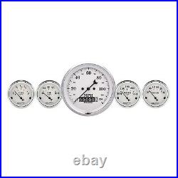 AutoMeter 1640 Old Tyme White 5 Gauge Set Fuel/Oil/Speedo/Volt/Water