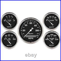 AutoMeter 1709 Old Tyme Black Gauge Kit 5 PC. 3-1/8 & 2-1/16 Electric Speedo