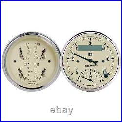 AutoMeter 1820 Gauge Kit 2 pc. Quad/Tach/Speedo 3 3/8in. Antique Beige