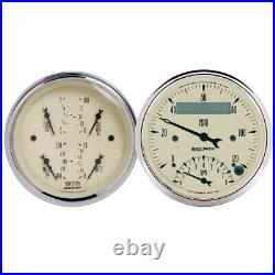 AutoMeter Gauge Set GAUGE KIT, 2 PC, QUAD & TACH/SPEEDO, 3 3/8, ANTIQUE BEIGE