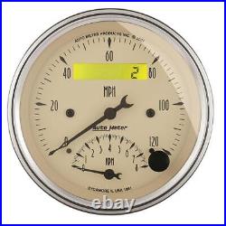 AutoMeter Gauge Set GAUGE KIT, 2 PC, QUAD & TACH/SPEEDO, 3 3/8, ANTIQUE BEIGE